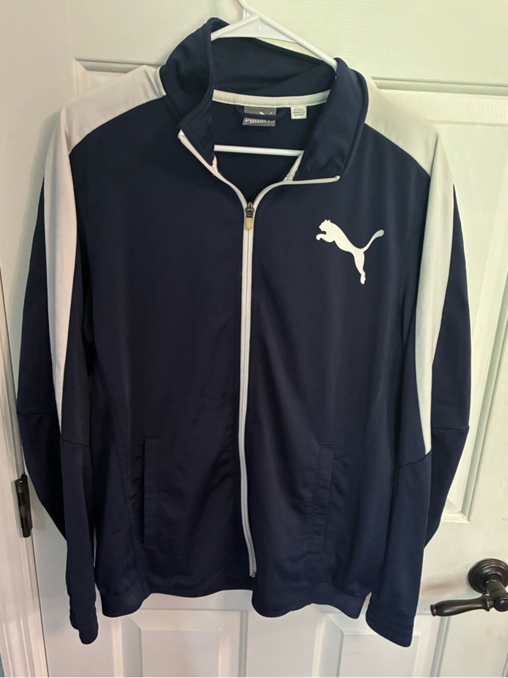 Puma Navy and White Full-Zip Performance Jacket